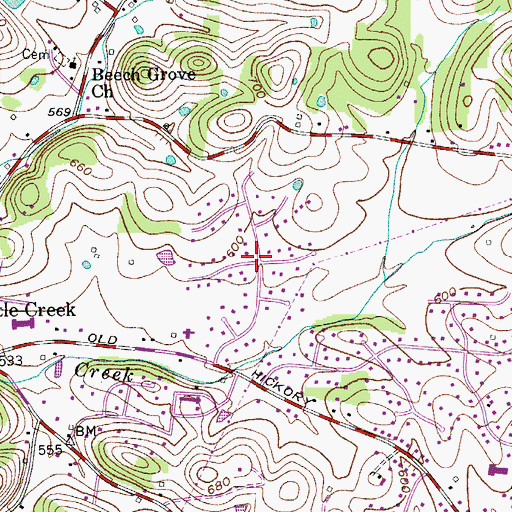 Topographic Map of Dalemere, TN