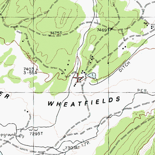 Topographic Map of Upper Wheatfields, AZ