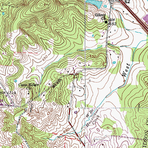 Topographic Map of Gilroy (historical), TN