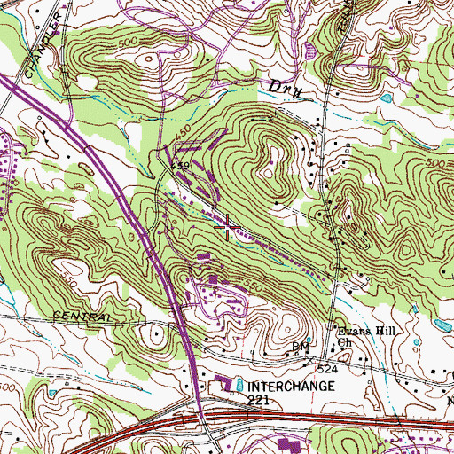 Topographic Map of Hermitage Woods, TN