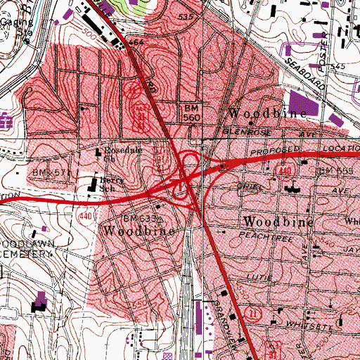 Topographic Map of Interchange 6, TN