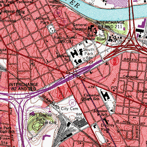 Topographic Map of Interchange 21 C, TN