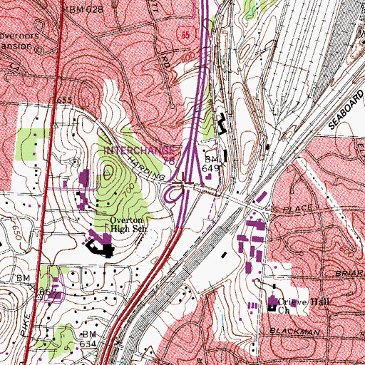 Topographic Map of Interchange 78, TN