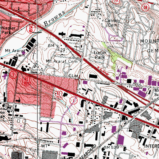 Topographic Map of Jimtown (historical), TN