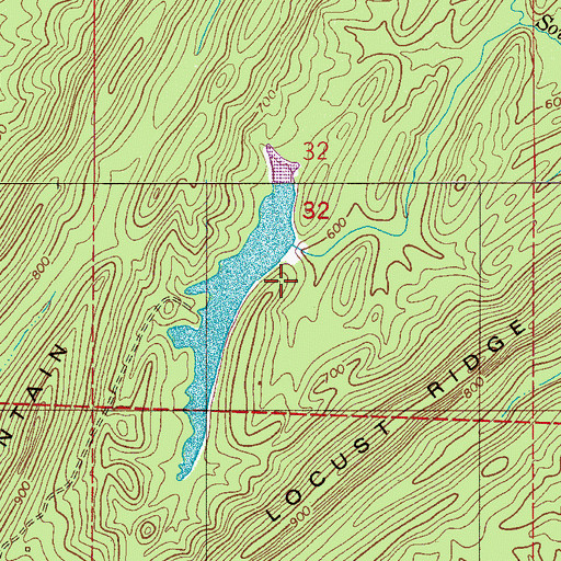 Topographic Map of Kimberly-Clark Dam, AL