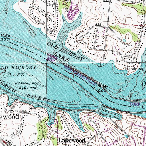 Topographic Map of Jones Island (historical), TN
