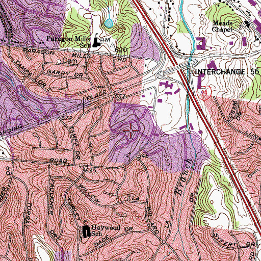 Topographic Map of Kenilworth Estates, TN