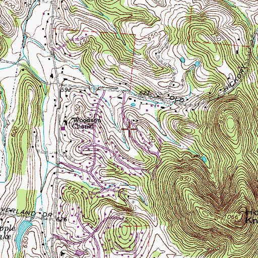 Topographic Map of Myrtlewood Estates, TN