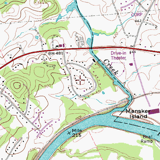 Topographic Map of North Hills Estates, TN