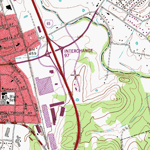 Topographic Map of Northcreek Commons, TN