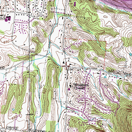 Topographic Map of Oglesby, TN