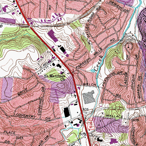 Topographic Map of Paragon Mills, TN