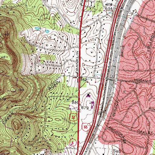 Topographic Map of Phillips, TN