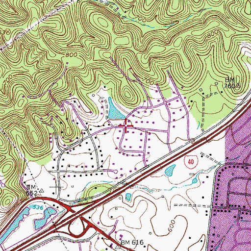 Topographic Map of Seventeen Seventysix Estates, TN
