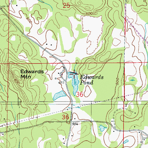 Topographic Map of Edwards Dam, AL