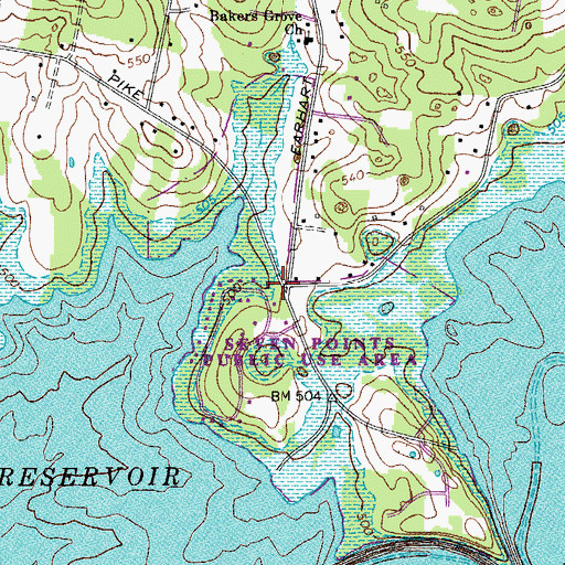 Topographic Map of Stewarts Ferry (historical), TN