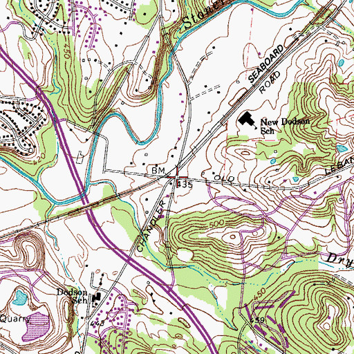 Topographic Map of Travis, TN