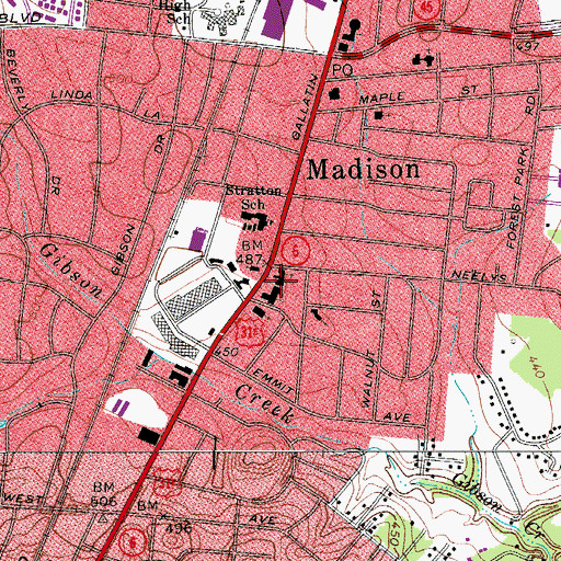 Topographic Map of Walton (historical), TN