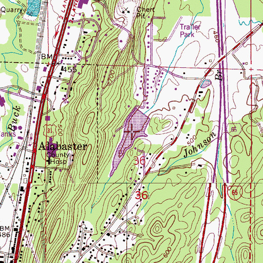 Topographic Map of Rutherford Lake, AL
