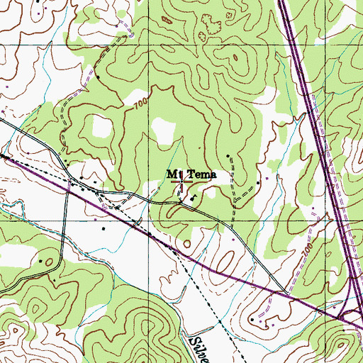 Topographic Map of Mount Tema, TN