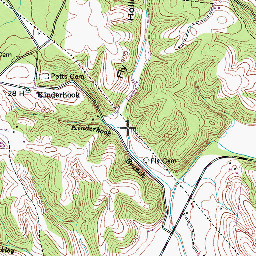 Topographic Map of Oakley Mill Creek, TN