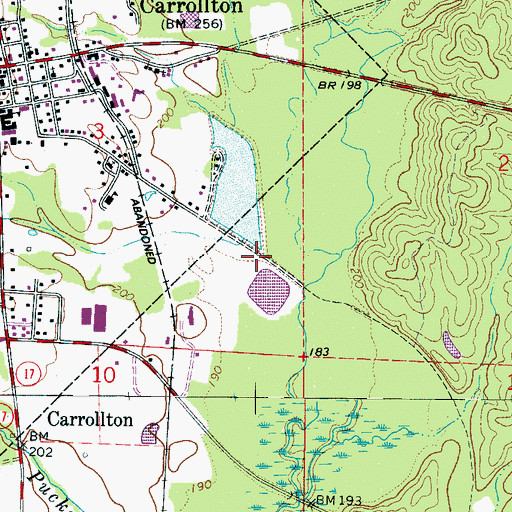 Topographic Map of Parson Dam, AL