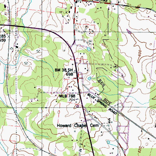 Topographic Map of Rankin, TN