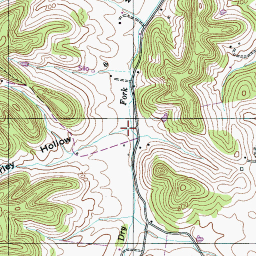 Topographic Map of Worley Hollow Branch, TN