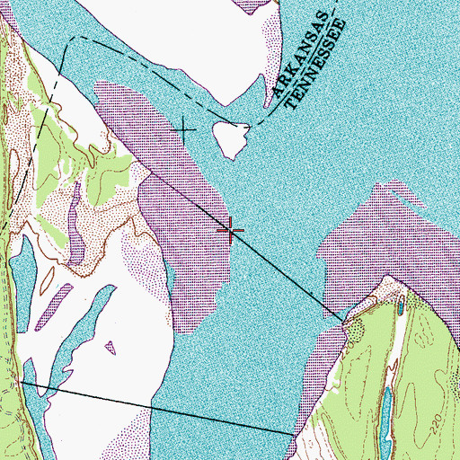 Topographic Map of Robinson Crusoe Dikes, TN