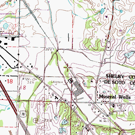 Topographic Map of State Line (historical), TN