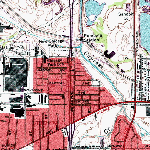 Topographic Map of Sylvan Heights, TN