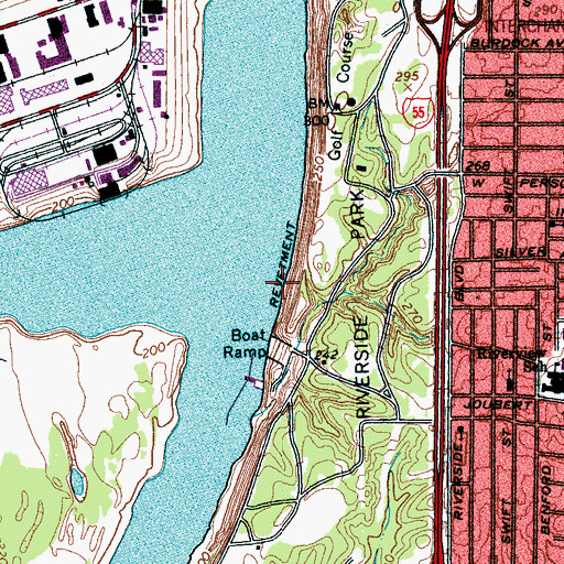 Topographic Map of Tennessee Chute Revetment, TN