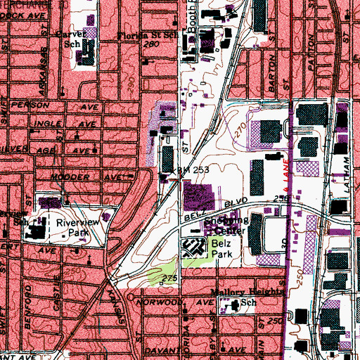 Topographic Map of Mallory, TN
