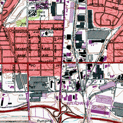 Topographic Map of New South Memphis, TN