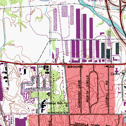 Topographic Map of Nonconnah, TN