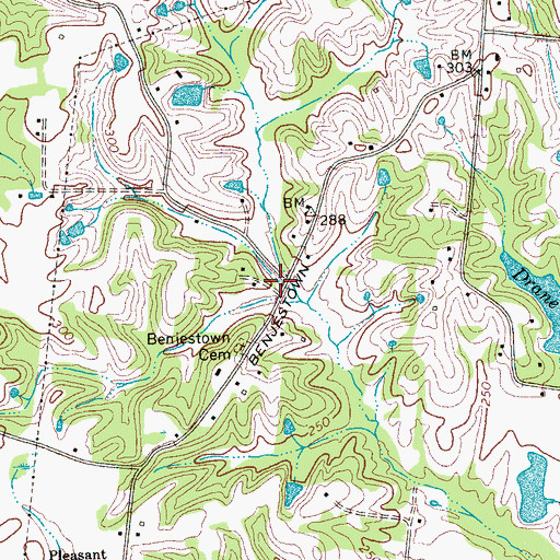 Topographic Map of Northaven, TN