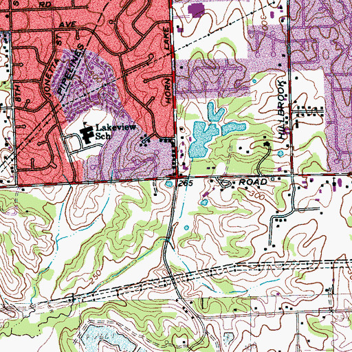 Topographic Map of Acklena, TN
