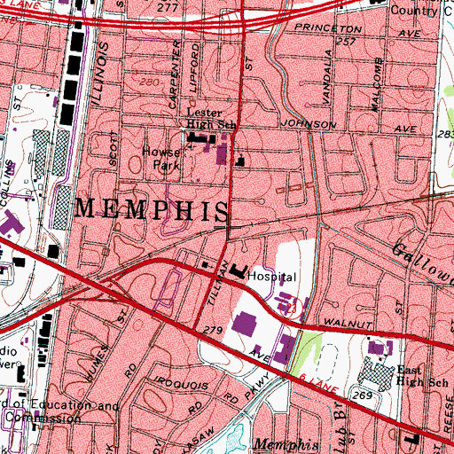 Topographic Map of Aulon, TN