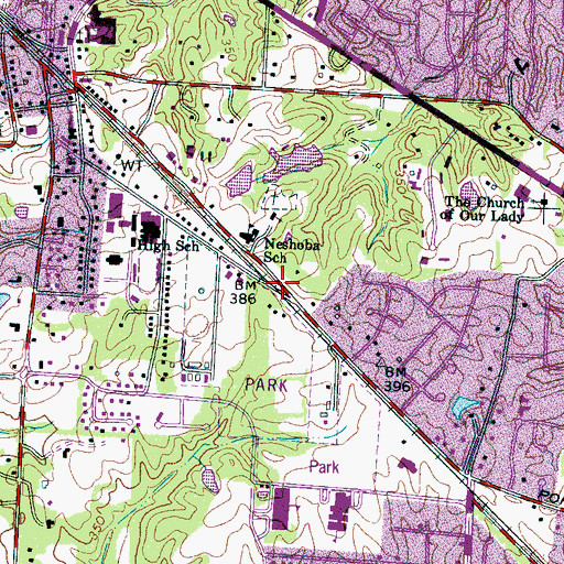 Topographic Map of Booth (historical), TN