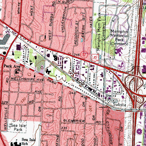 Topographic Map of Brookfield, TN