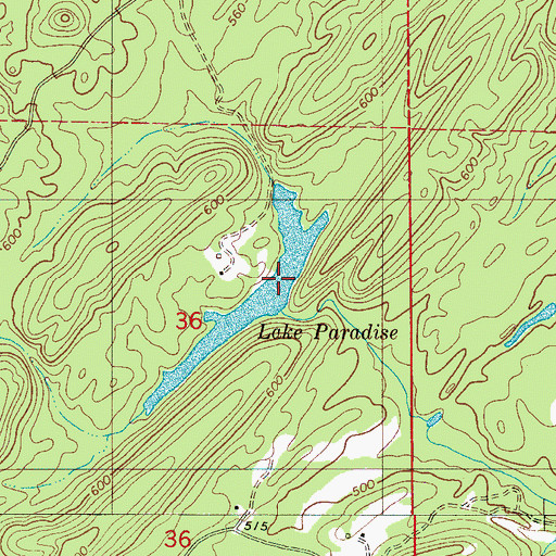 Topographic Map of Paradise Lake Dam, AL