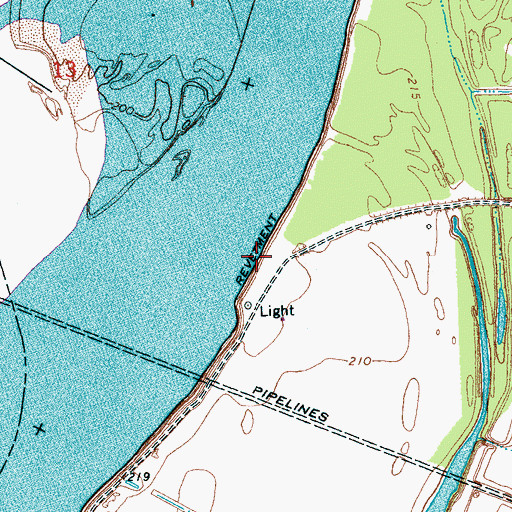 Topographic Map of Ensley Revetment, TN
