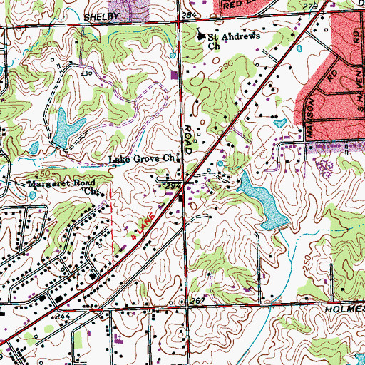 Topographic Map of Goodman, TN