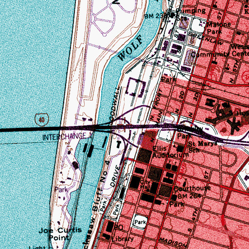 Topographic Map of Interchange 1, TN