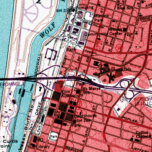 Topographic Map of Interchange 1A, TN