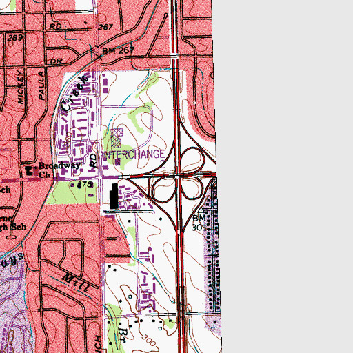 Topographic Map of Interchange 2, TN