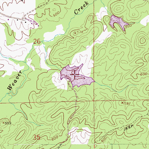 Topographic Map of Caldwell Lake, AL