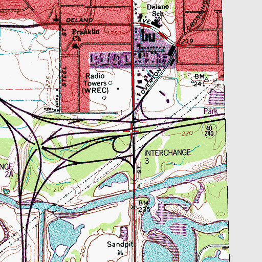 Topographic Map of Interchange 3, TN