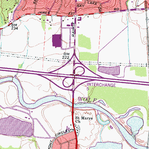 Topographic Map of Interchange 5, TN