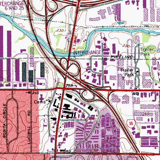 Topographic Map of Interchange 5, TN